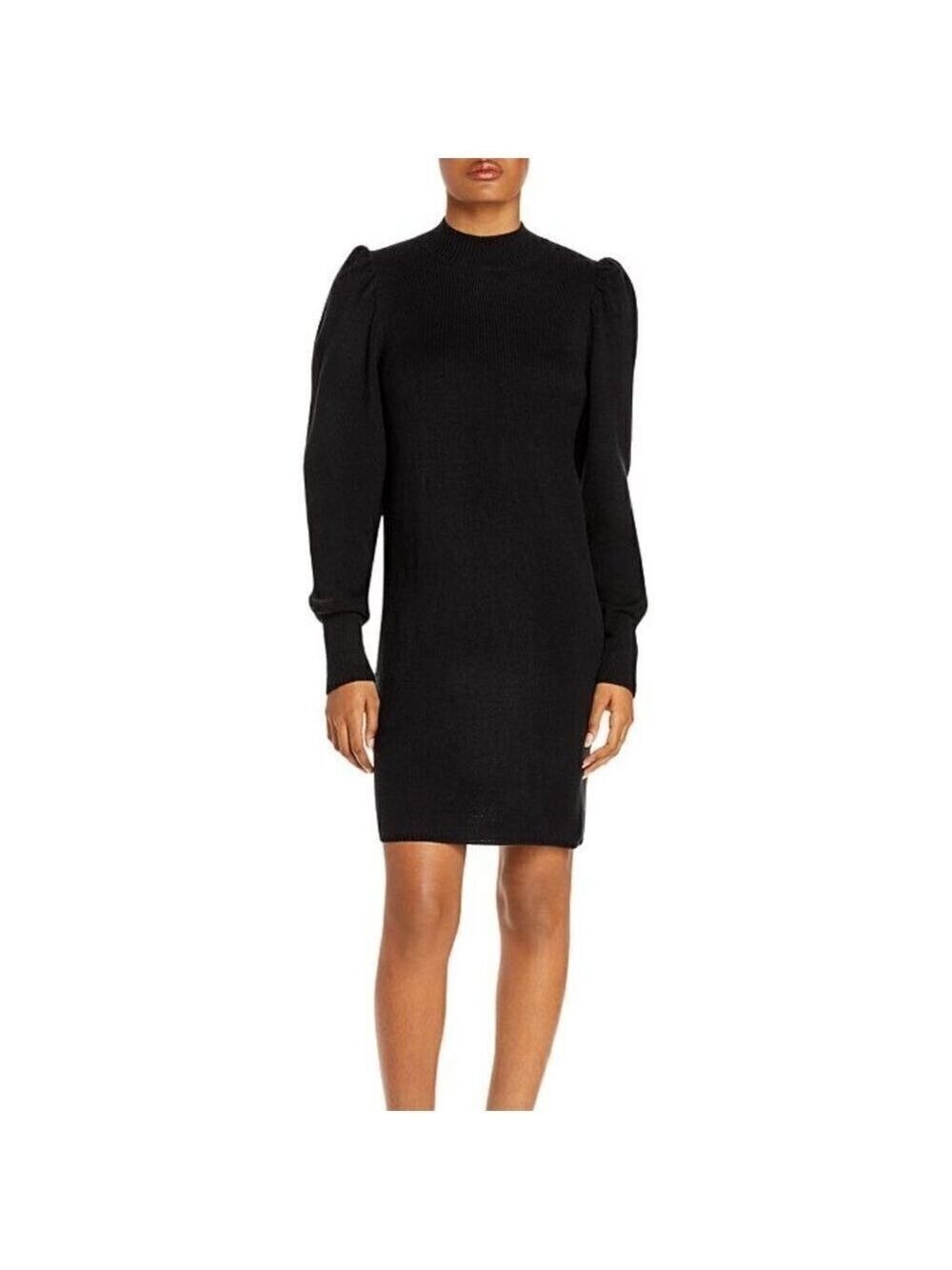 WAYF BNWT Black Sweater Dress "Lola" Puff Sleeve S